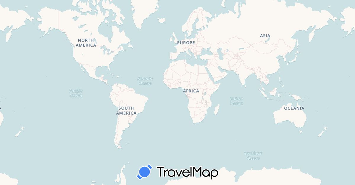 TravelMap itinerary: driving, bus, plane, cycling, train, hiking, boat in Albania, Austria, Bosnia and Herzegovina, Bulgaria, Czech Republic, Germany, France, Greece, Croatia, Hungary, Italy, Luxembourg, Macedonia, Romania, Serbia, Slovakia (Europe)